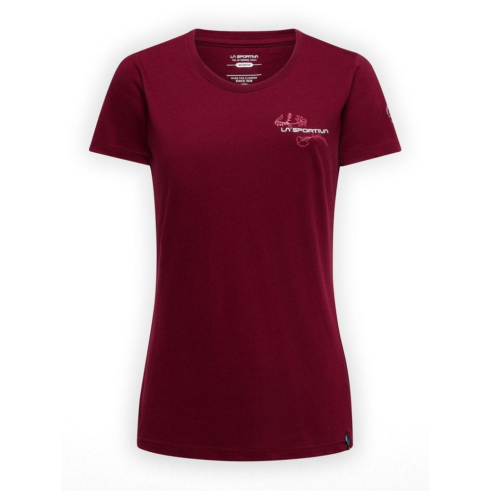 Climb Flower T-Shirt W Redwood/Azalea