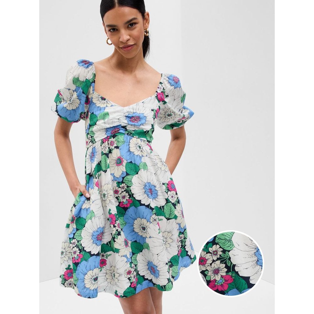 594550-00 Květované mini šaty Barevná