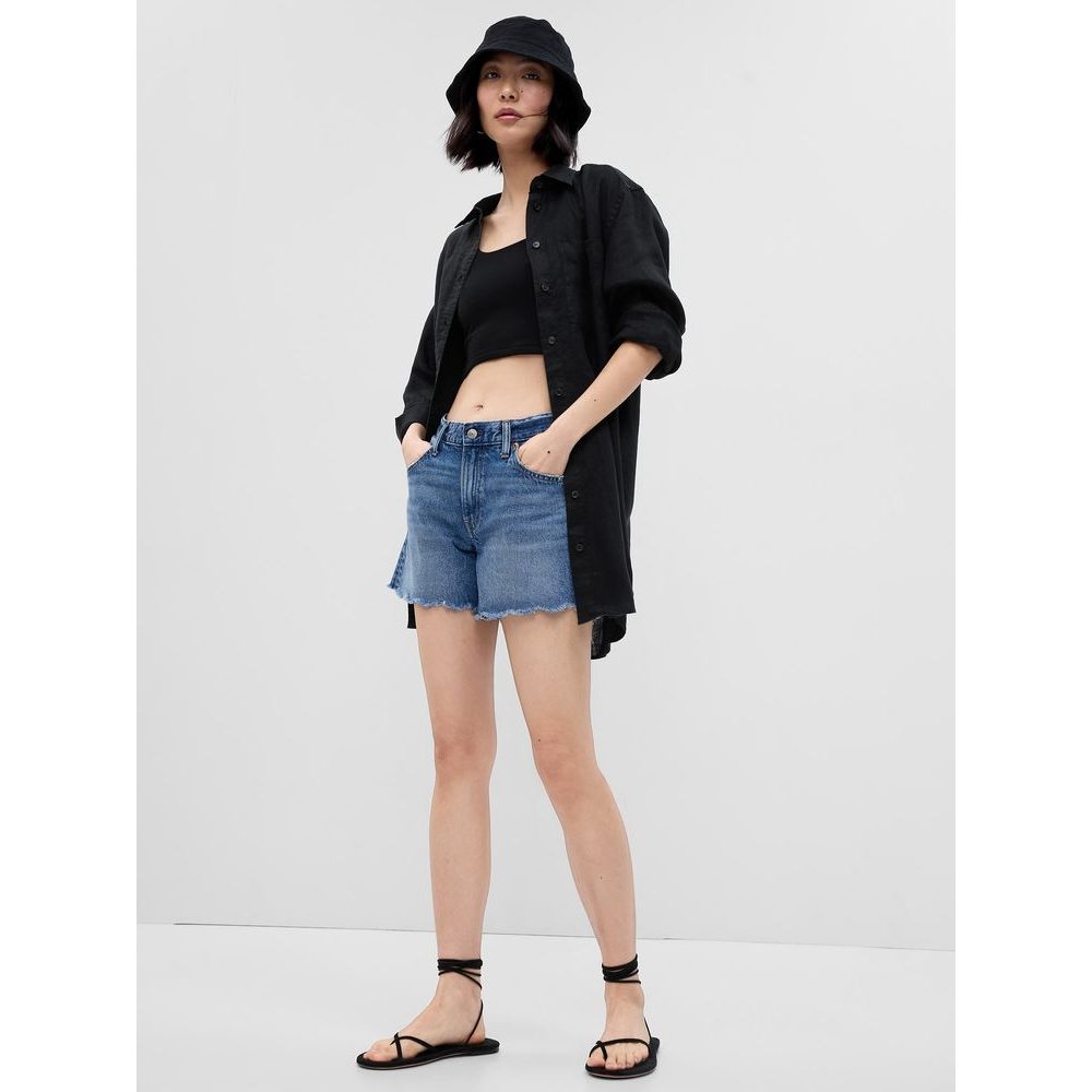 549358-01 Lněná dlouhá košile Černá