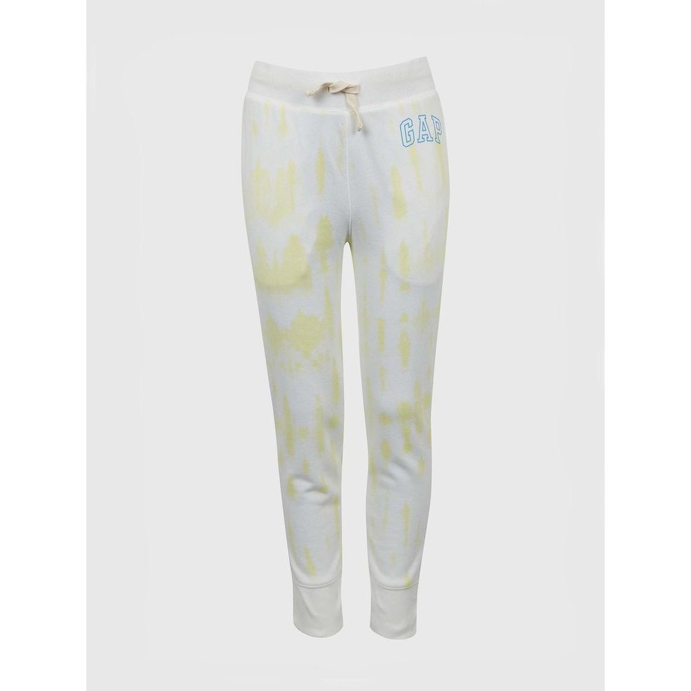 842555-02 Dětské batikované tepláky s logem Žlutá