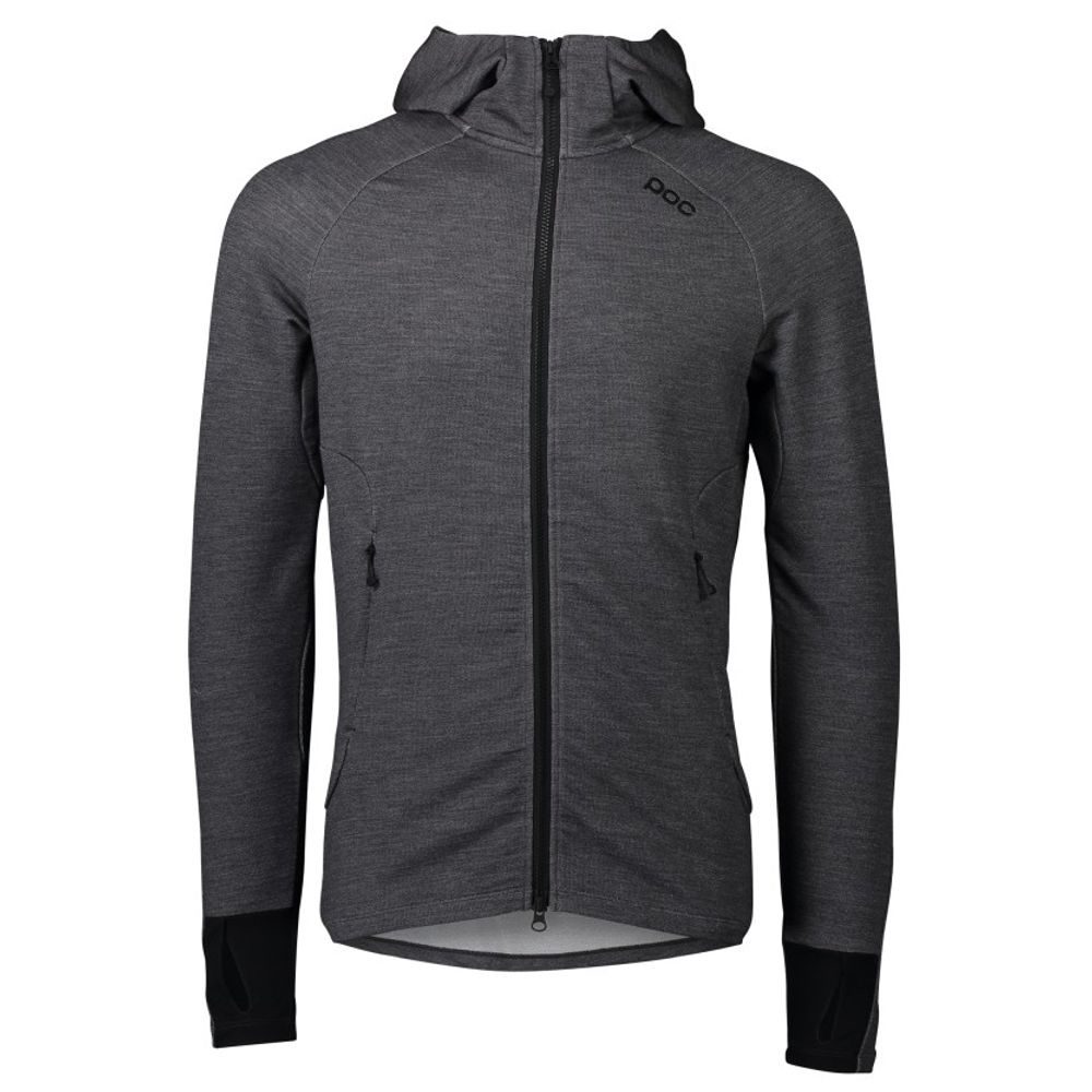 M's Merino Zip Hood Sylvanite Grey Melange