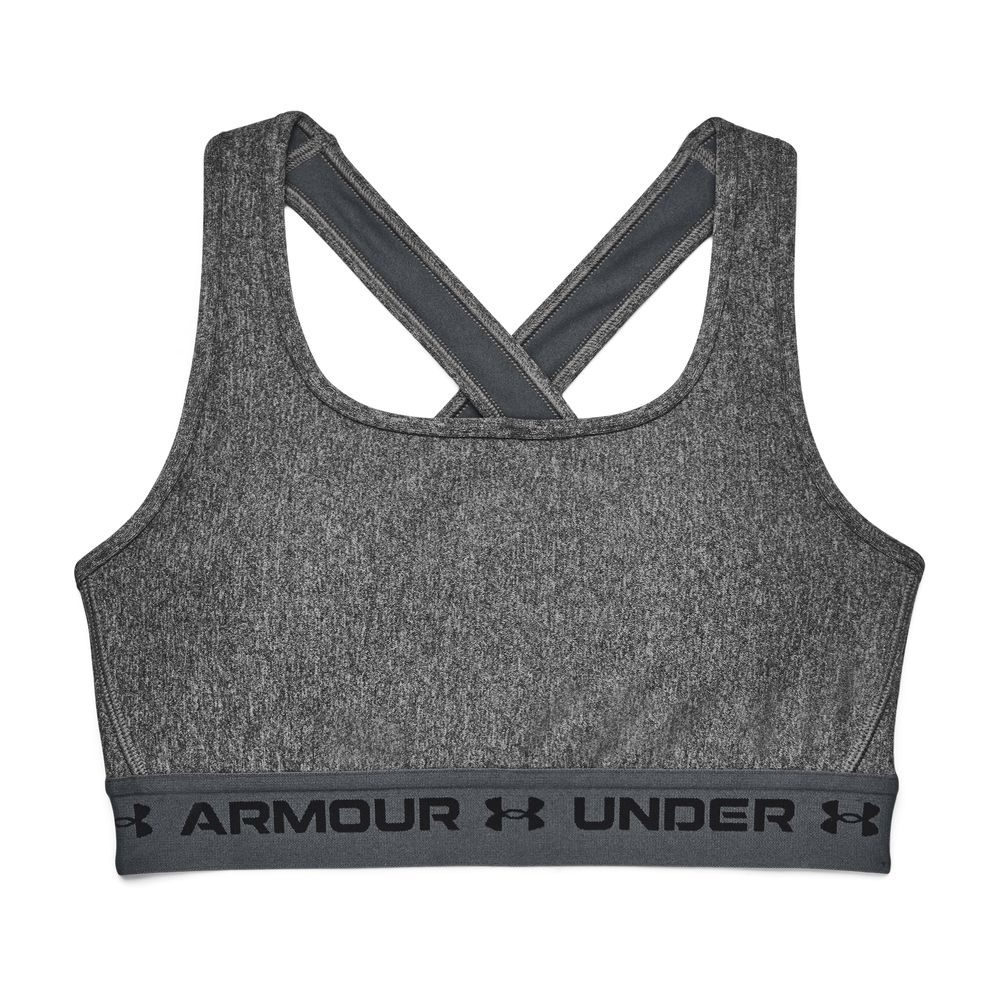 UA Crossback Mid Heather Bra, Gray
