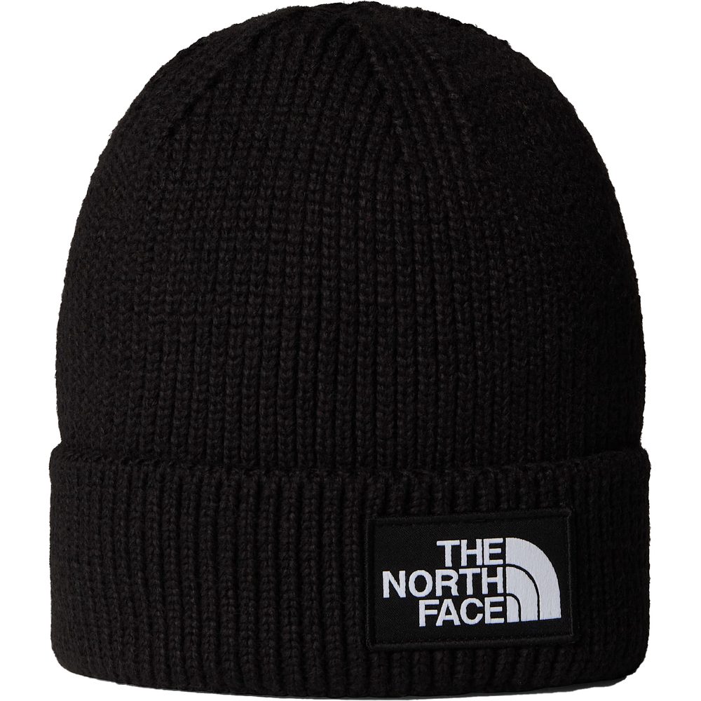 TNF LOGO BOX CUFFED BEANIE, TNF BLACK