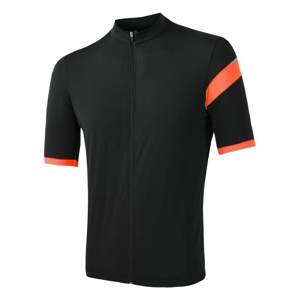 CYKLO CLASSIC pánský dres kr.rukáv celozip černá/oranžová