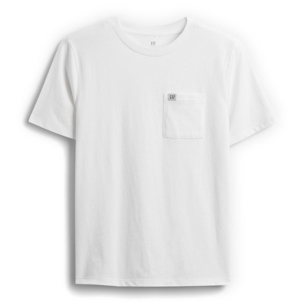 819989-04 Dětské tričko s kapsou Bílá