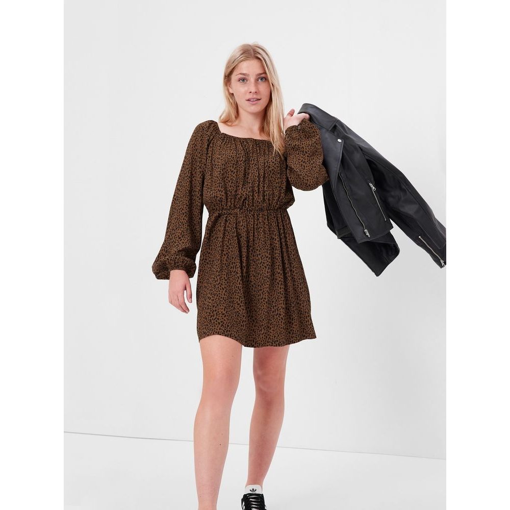 450486-00 Teen šaty leopard Lenzing™ Ecovero™ Hnědá