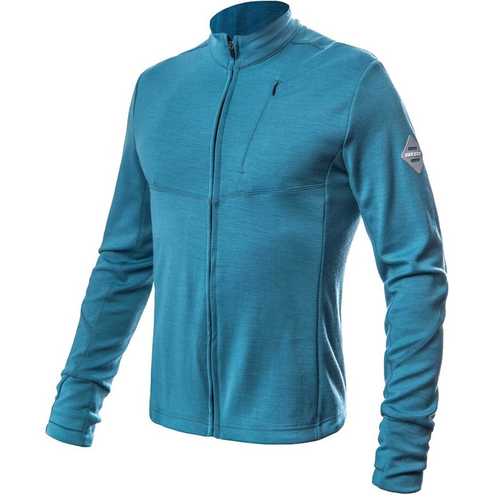MERINO UPPER pánská mikina celozip mint blue