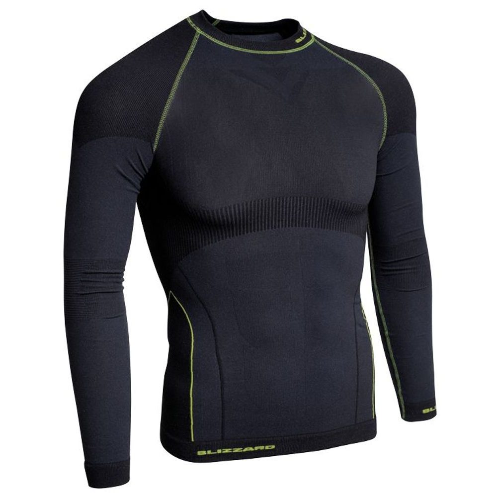 Mens long sleeve, anthracite/neon yellow