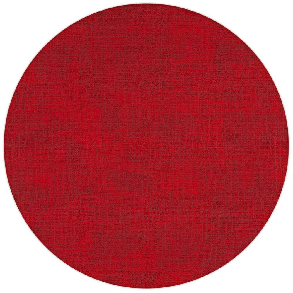 Round red table setting