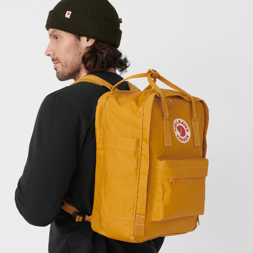 Mustard yellow kanken backpack hotsell