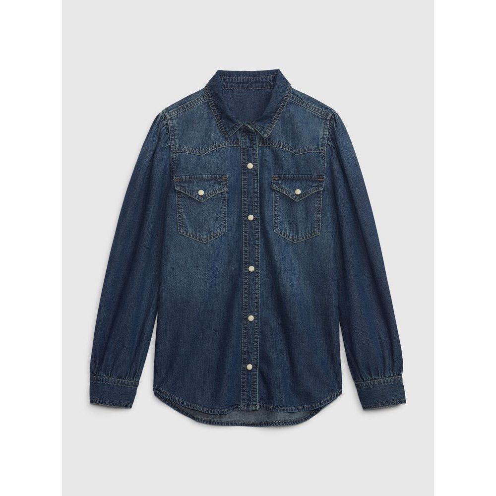 786984-00 Dětská džínová košile Tmavě modrá