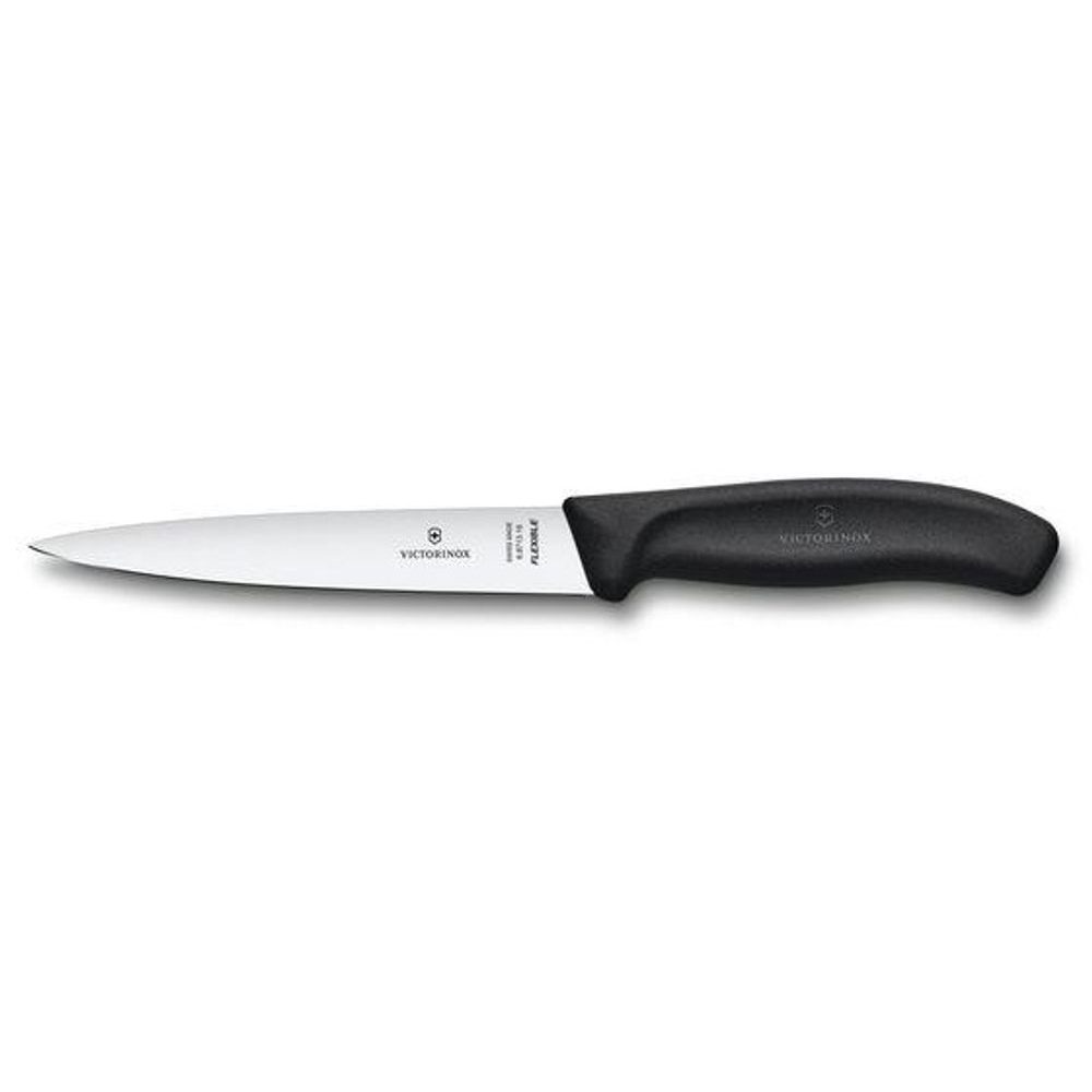 Swiss Classic, filleting knife, 20cm, straight, black, blister