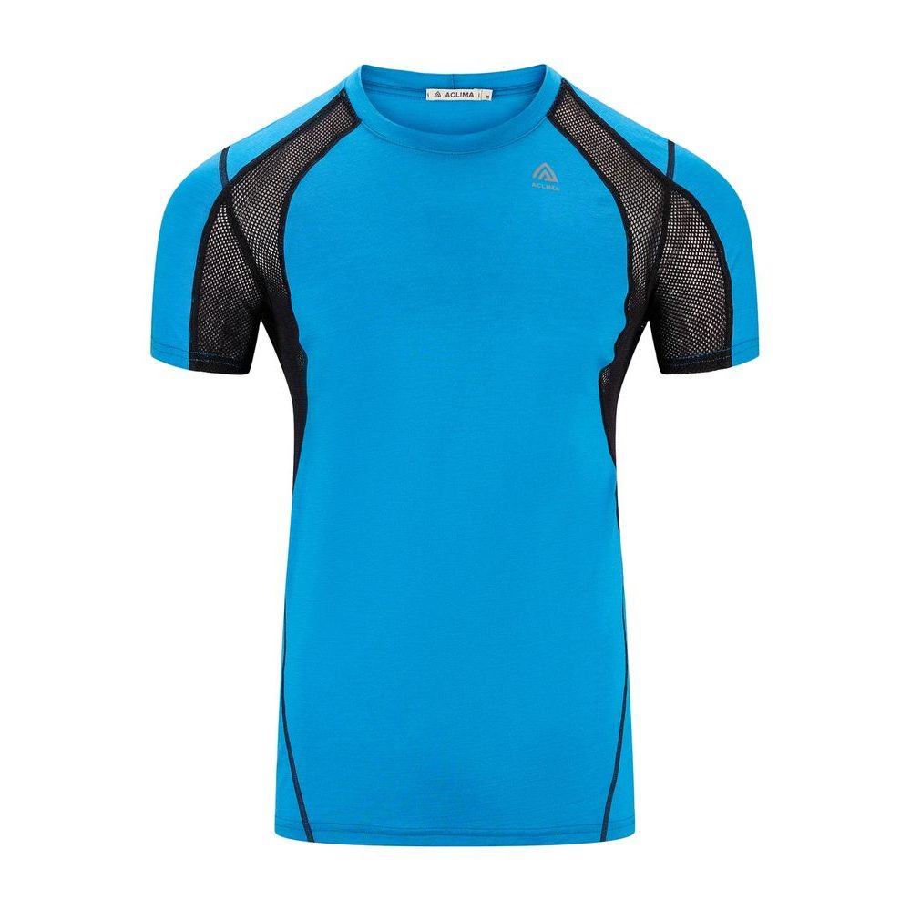 LightWool Sports Shirt, Man Bluejay/Jet Black