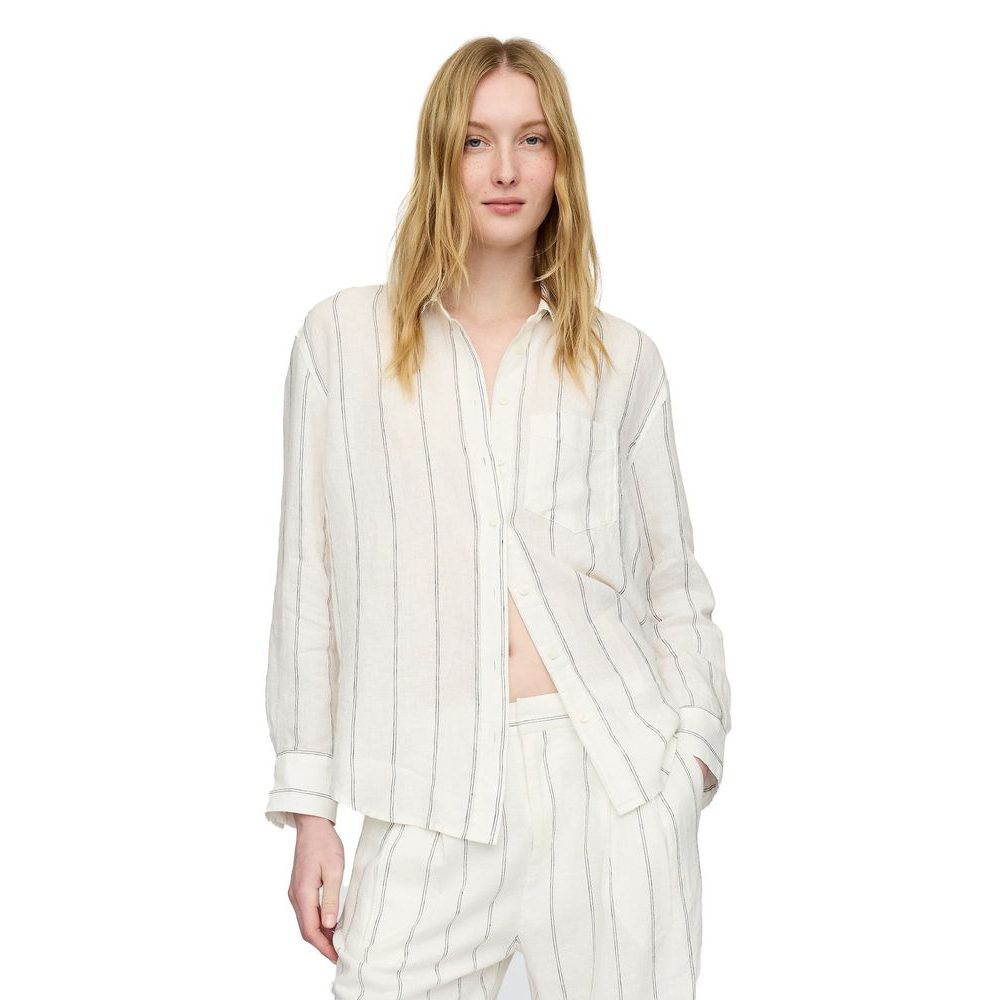 Lněná oversize košile Big Shirt Bílá