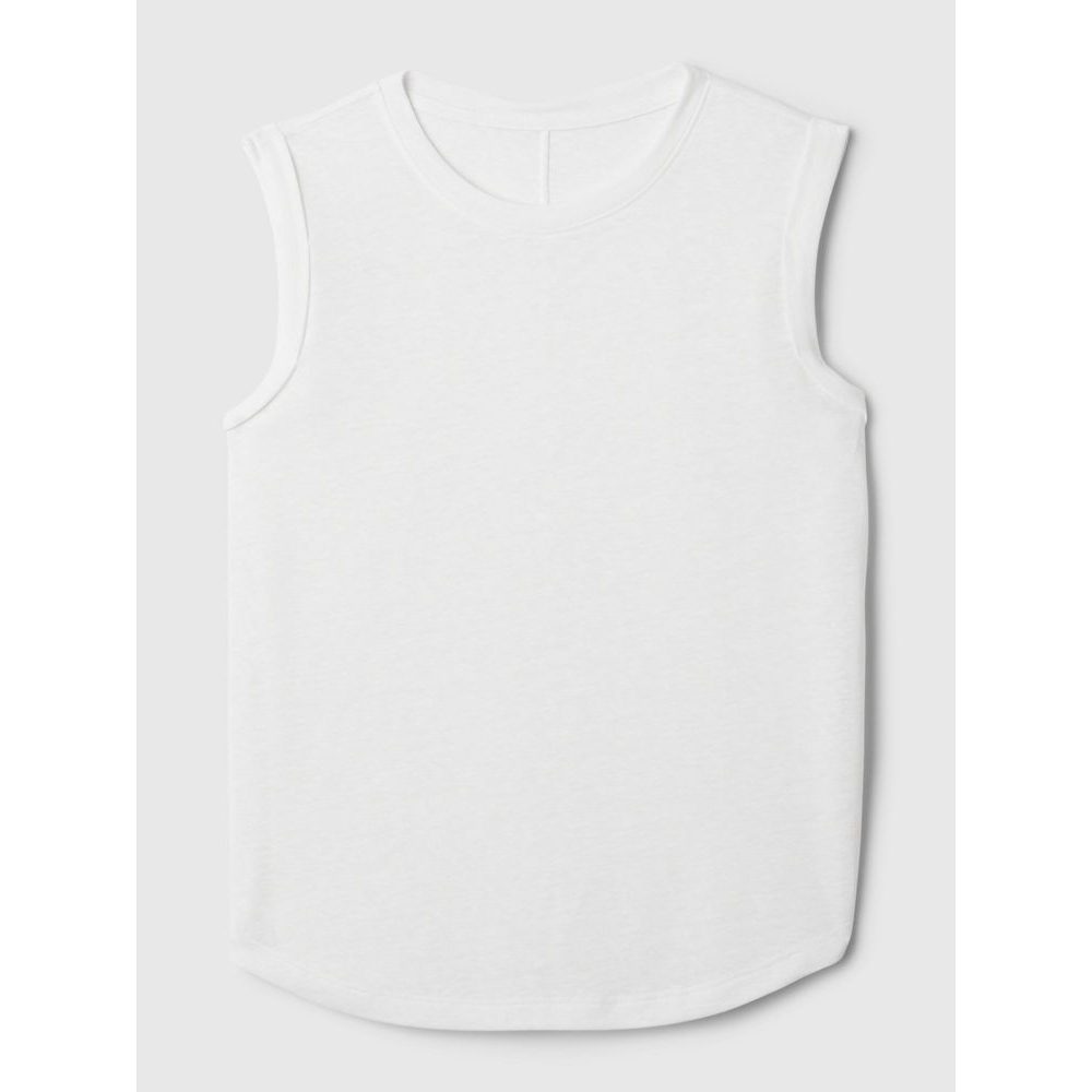 878221-04 Lněný tílkový top Bílá