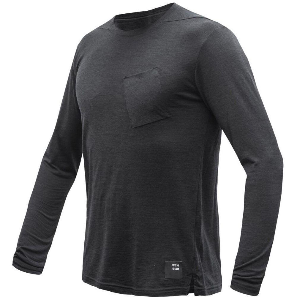 MERINO AIR traveller pánské triko dl.rukáv černá