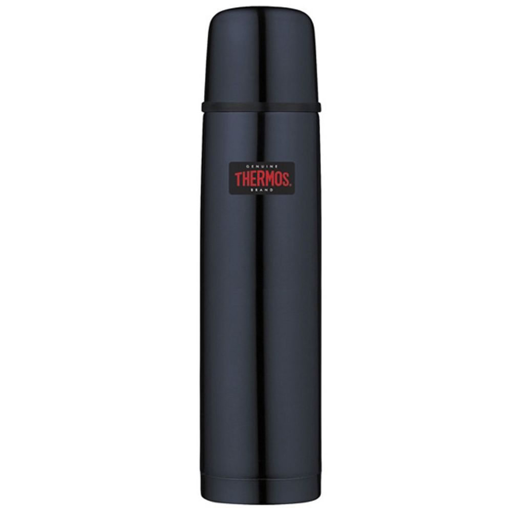 Termoska s tlačítkovým uzávěrem a šálkem 750 ml tmavě modrá