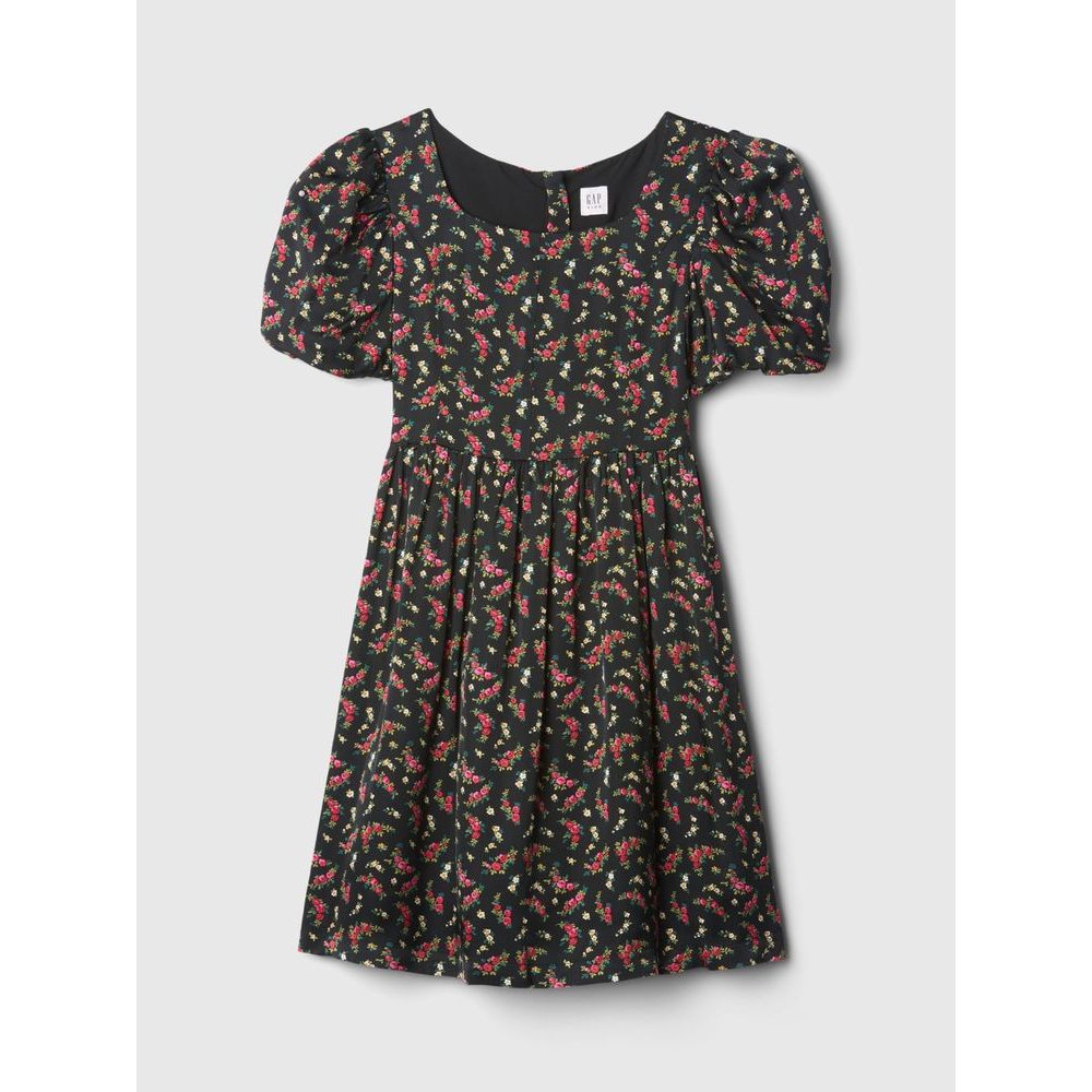 Dětské květované šaty Černá