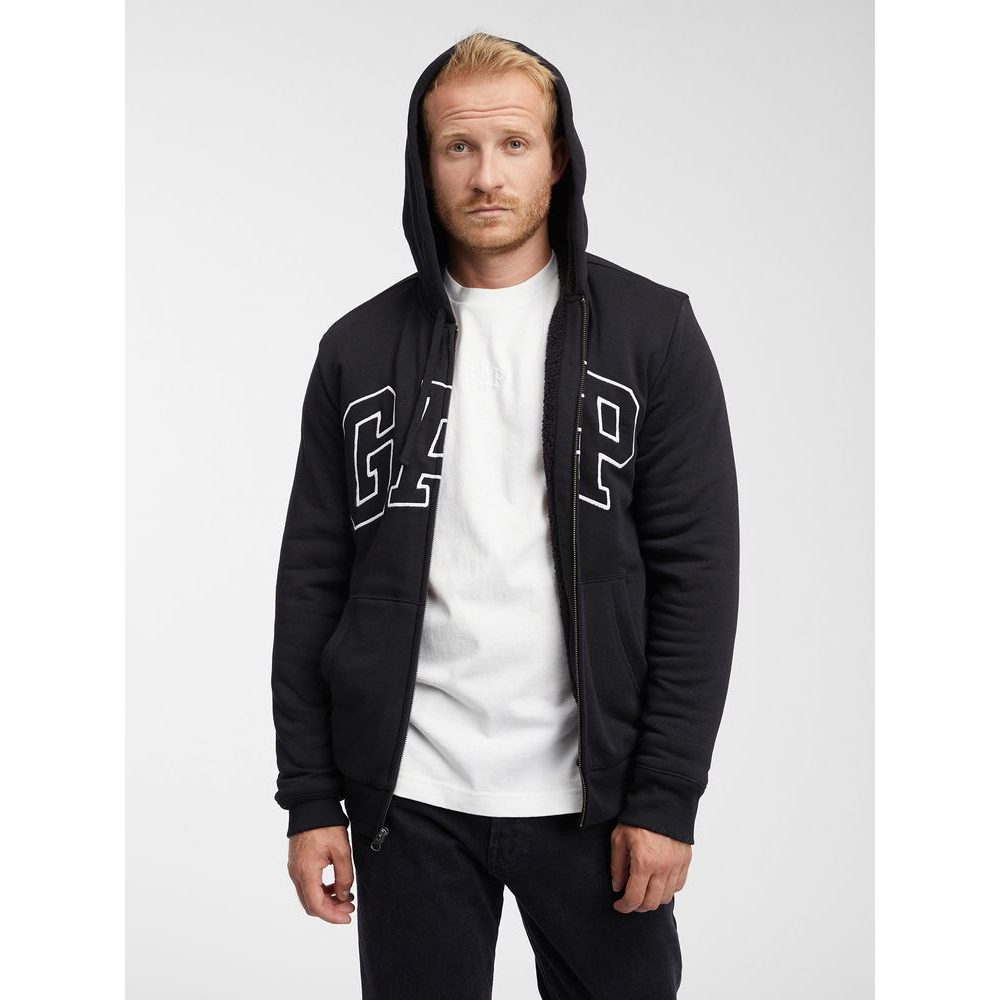 724555-00 Mikina s logem GAP sherpa, Černá