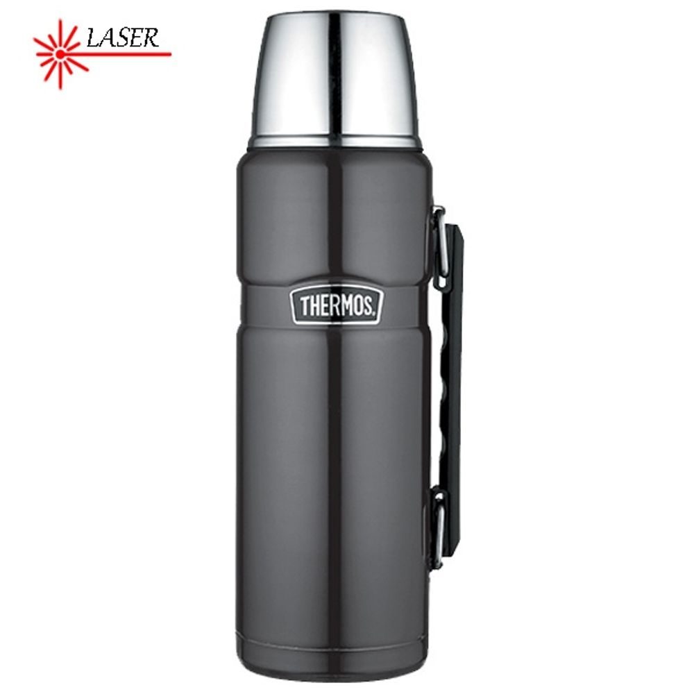 Beverage thermos with handle 1200 ml metallic grey
