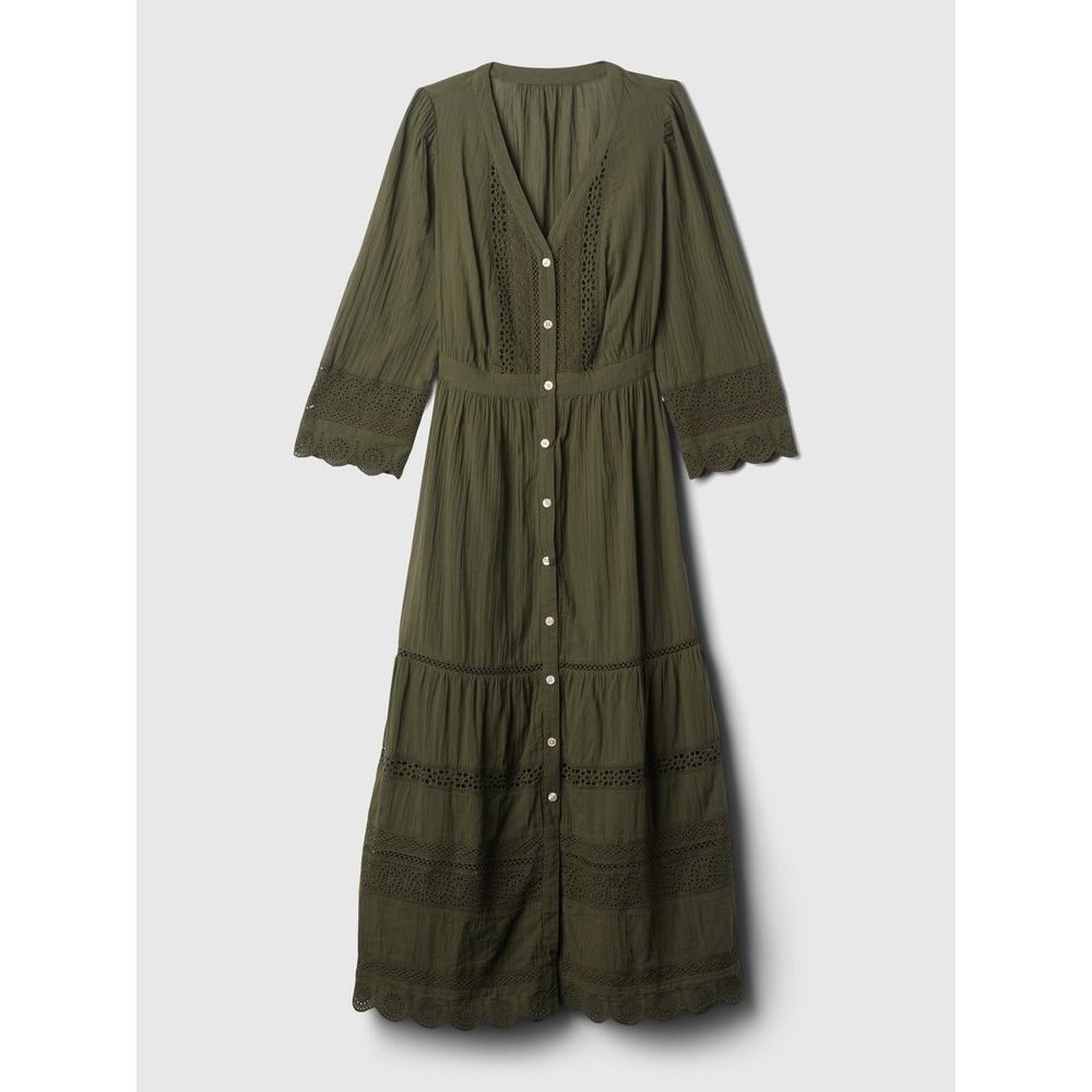 880359-00 Krajkové midi šaty Zelená