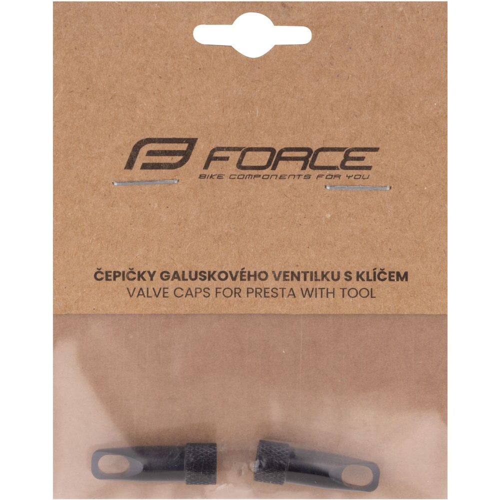 čepičky galuskového ventilku s klíčem, hliník, černé