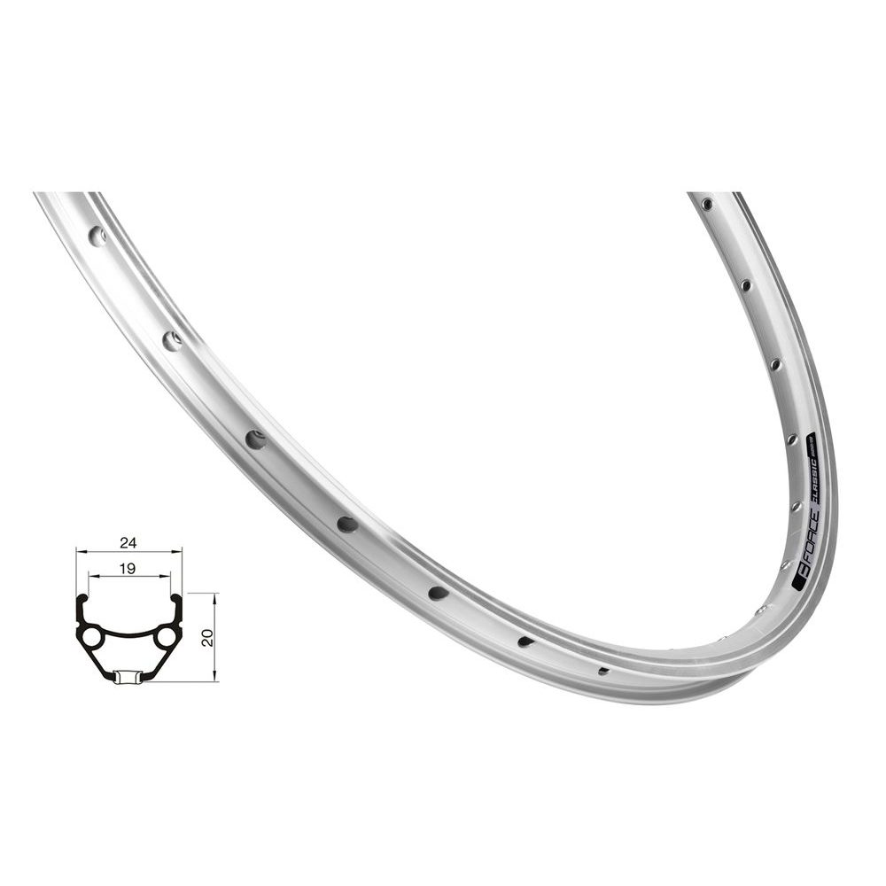 CLASSIC 622x19, 32děr, stříbrný