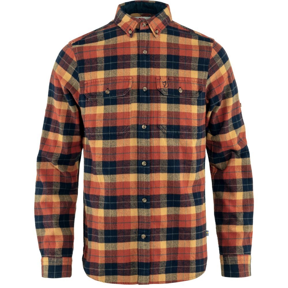 Singi Heavy Flannel Shirt M Autumn Leaf-Dark Navy