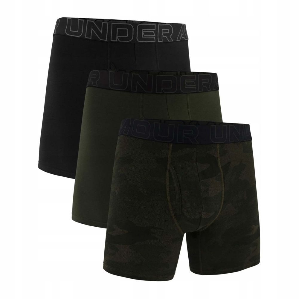 Ua Performance Cotton - Print 6in - 3pk BAROQUE GREEN