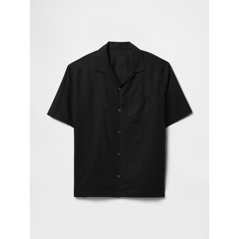 Lněná košile Černá