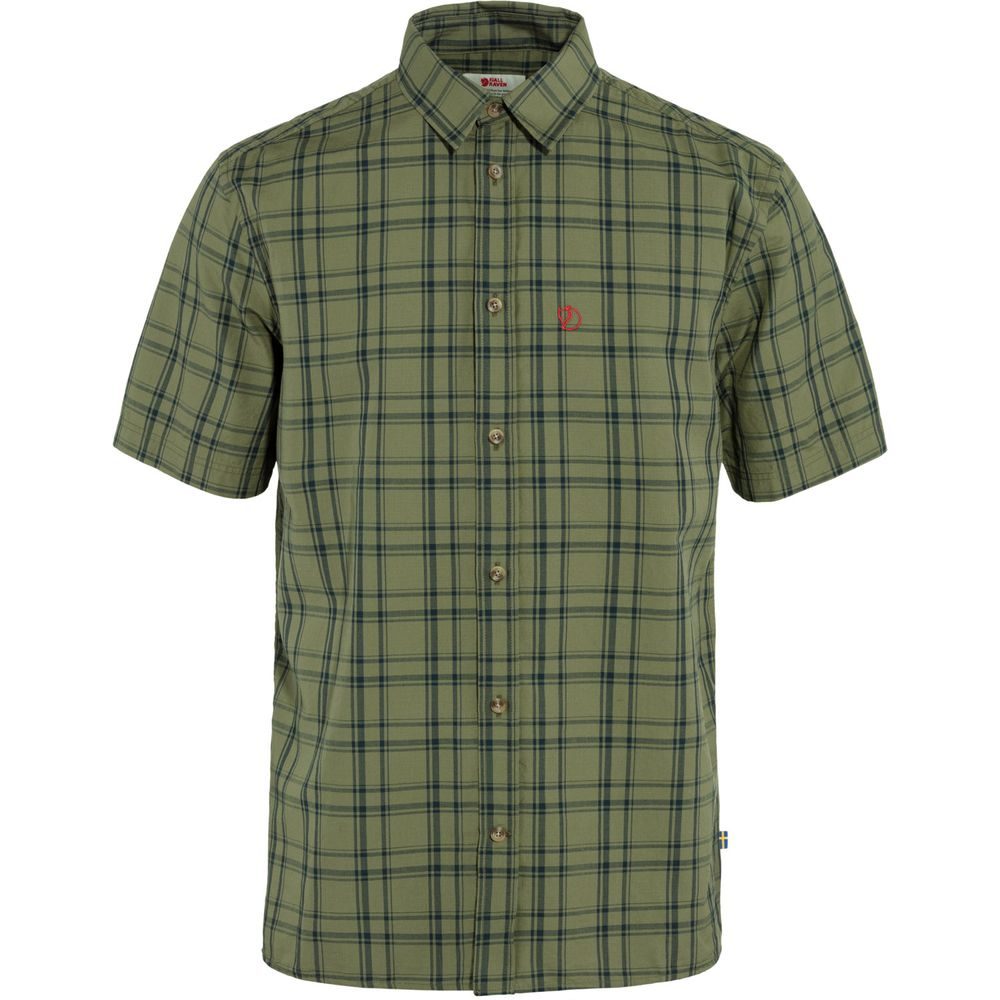 Övik Lite Shirt SS M Green-Dark Navy