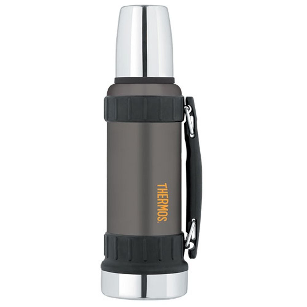 Durable drink thermos with handle 1,2 l black