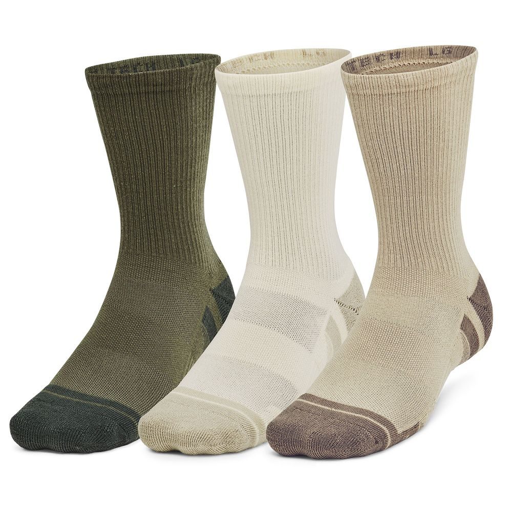 UA Performance Tech 3pk Crew-BRN