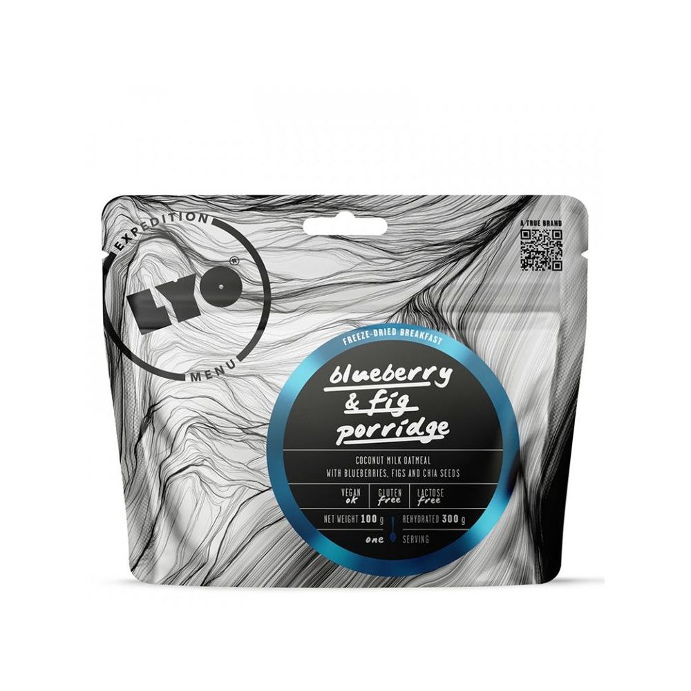 Kokosová ovesná kaše s borůvkami, fíky a chia semínky 300g