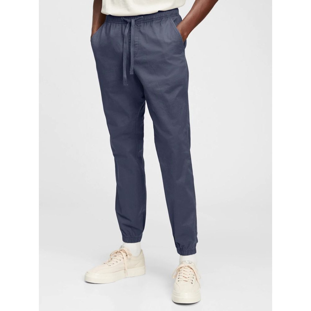 496157-02 Kalhoty slim canvas joggers GapFlex Tmavě modrá