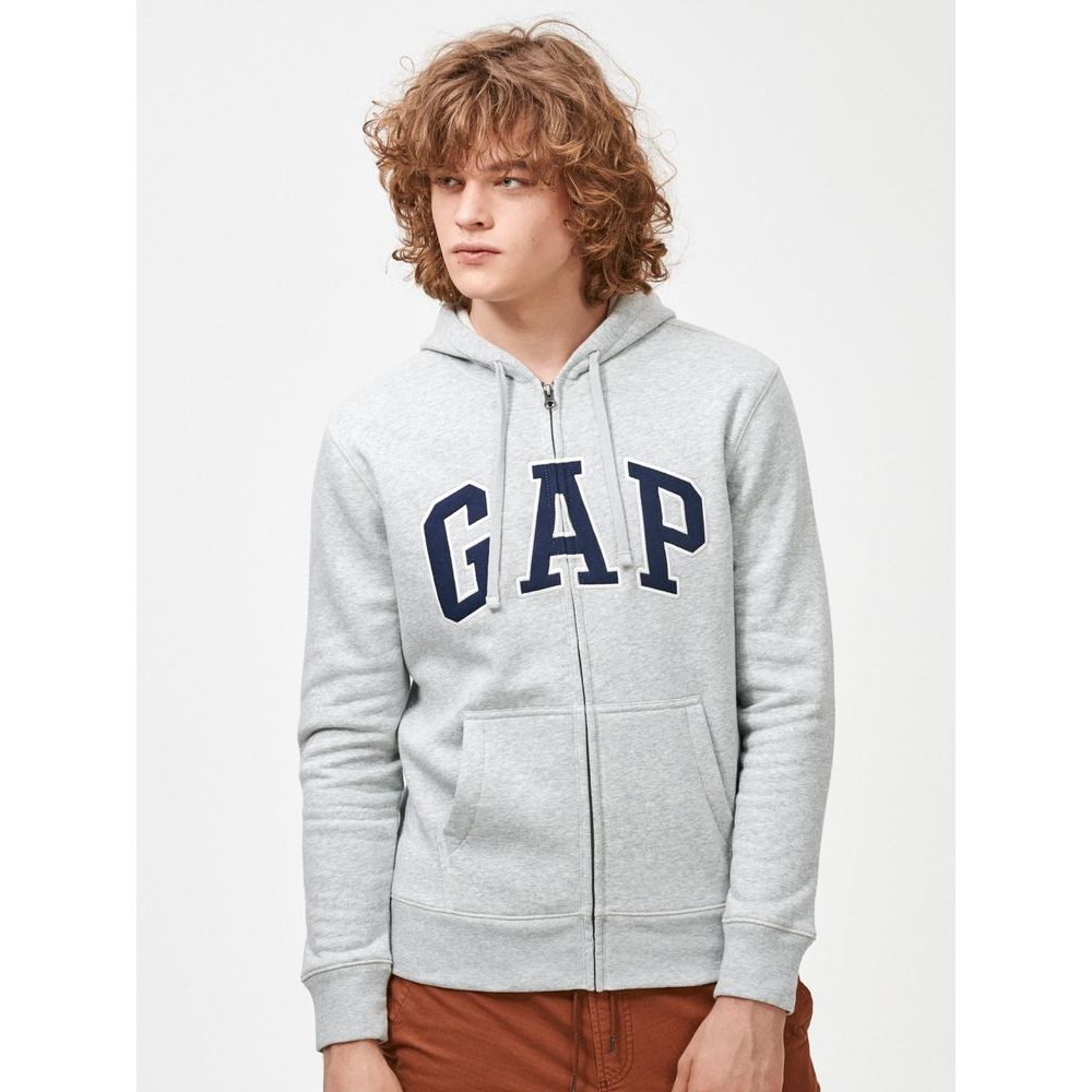 851516-19 Mikina GAP logo fleece zip Šedá