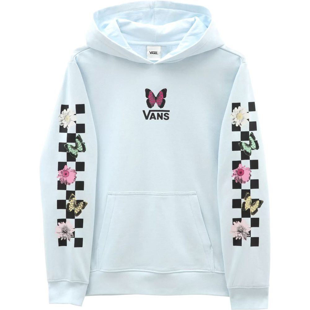 Butterfly floral hoodie, delicate blue
