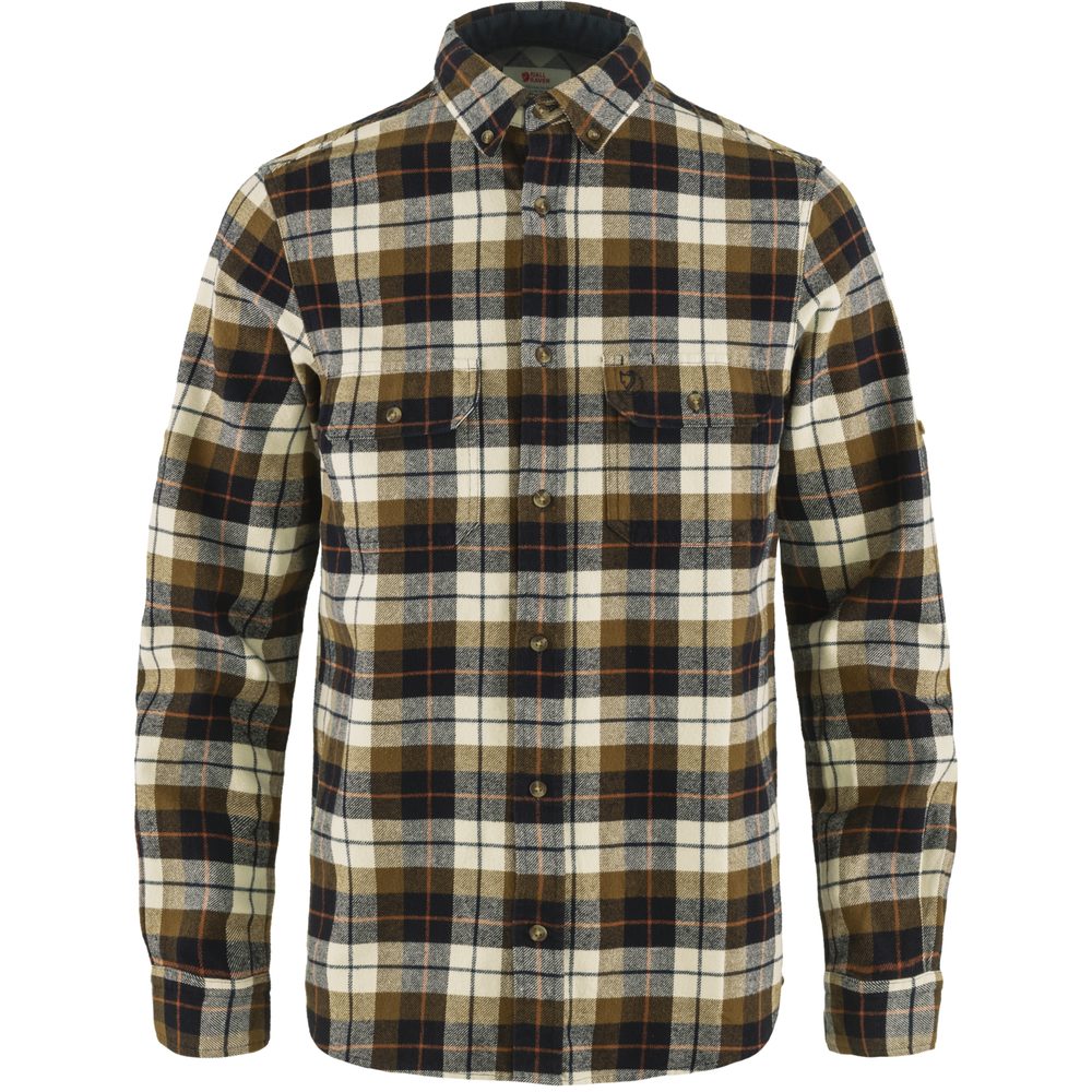 Singi Heavy Flannel Shirt M Chalk White-Dark Navy