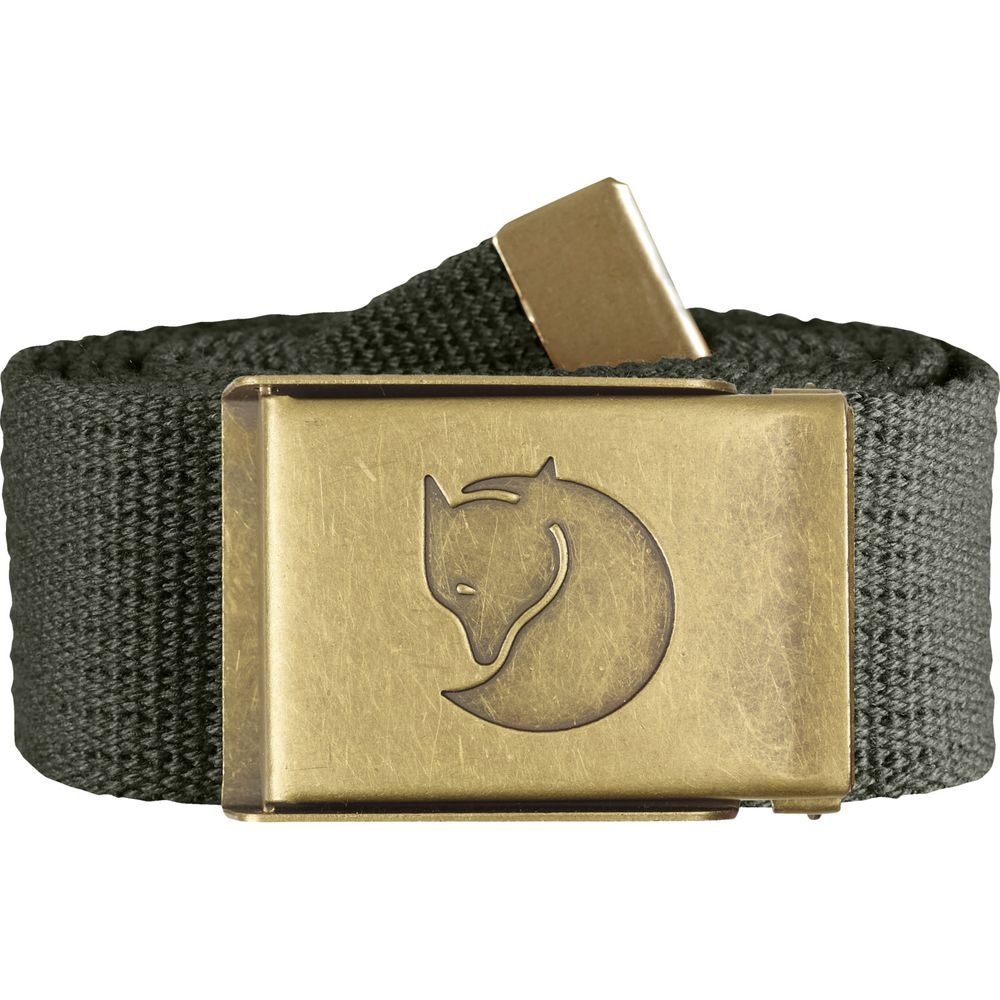 Canvas Brass Belt 4 cm Mountain Grey