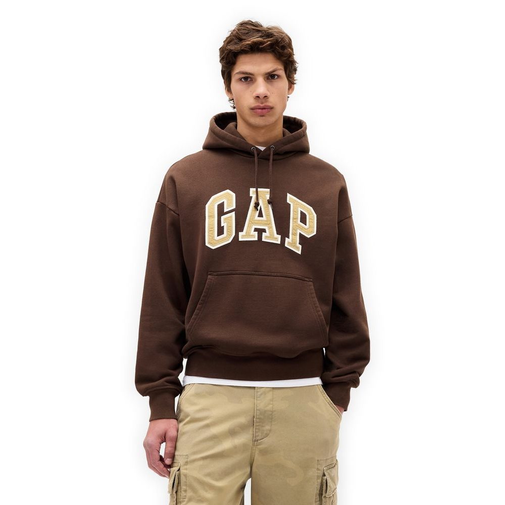 823104-04 Oversize mikina s logem Extra Heavyweight Unisex Hnědá