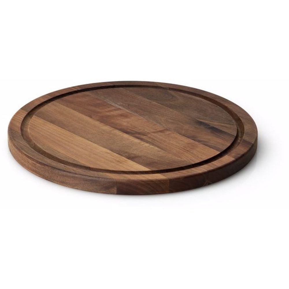 Prkénko na servírování steaků 28 cm kulaté ořechové dřevo