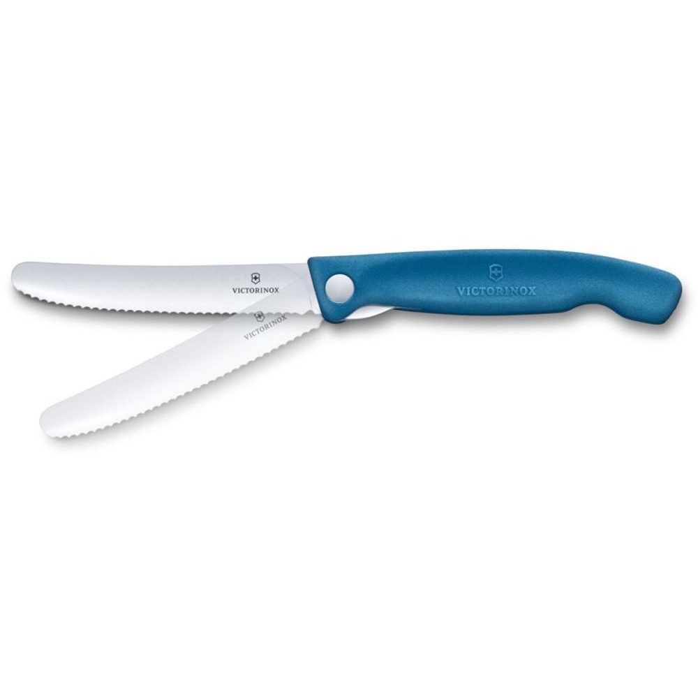Swiss Classic, picnic knife, 11cm, wavy, blue, box