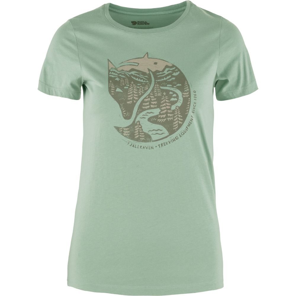 Arctic Fox Print T-shirt W Misty Green