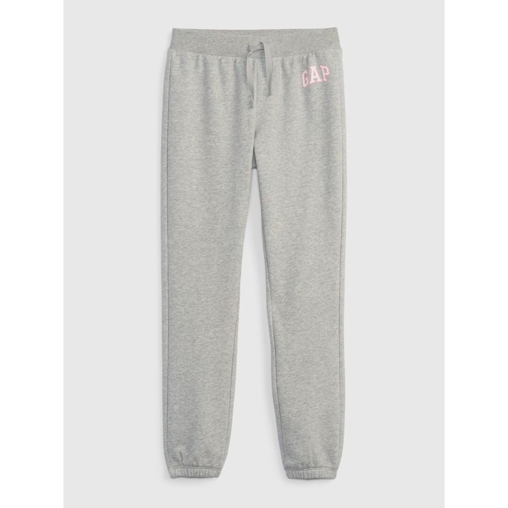 842412-00 Dětské tepláky joggers logo french terry Šedá