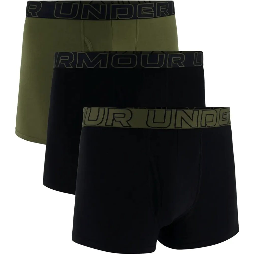 M UA Perf Cotton 3in - 3pk BLK/GRN