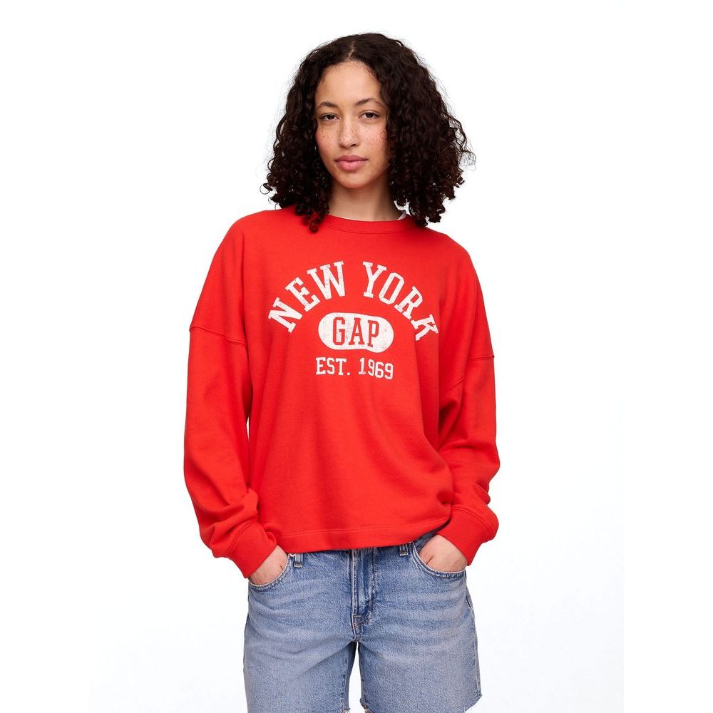 Oversize mikina s logem Americana Červená