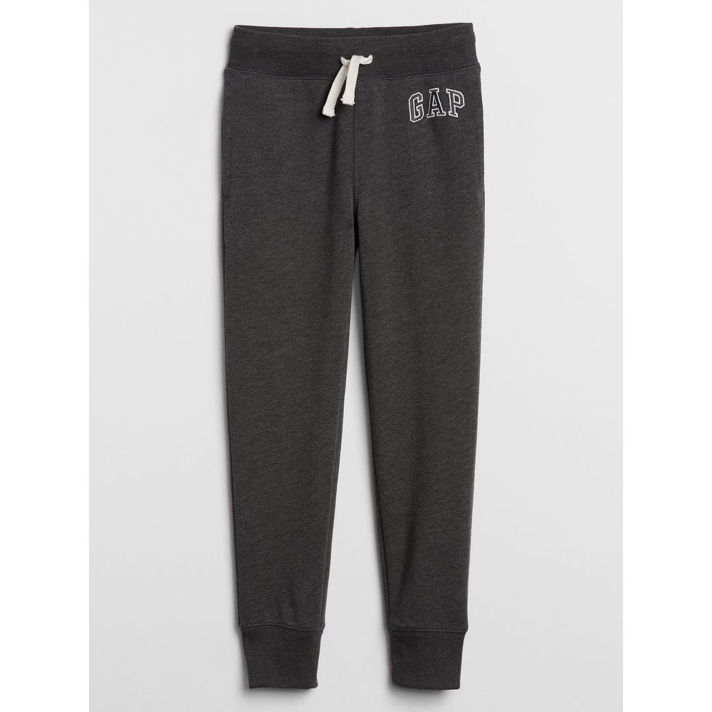 550068-05 Dětské tepláky fleece logo joggers Šedá