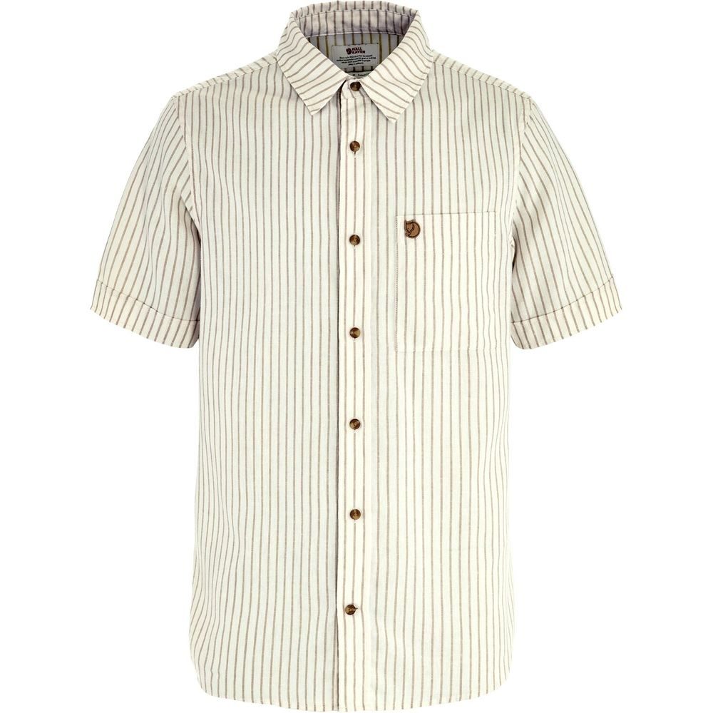 Övik Travel Shirt SS M Chalk White-Sand Stone