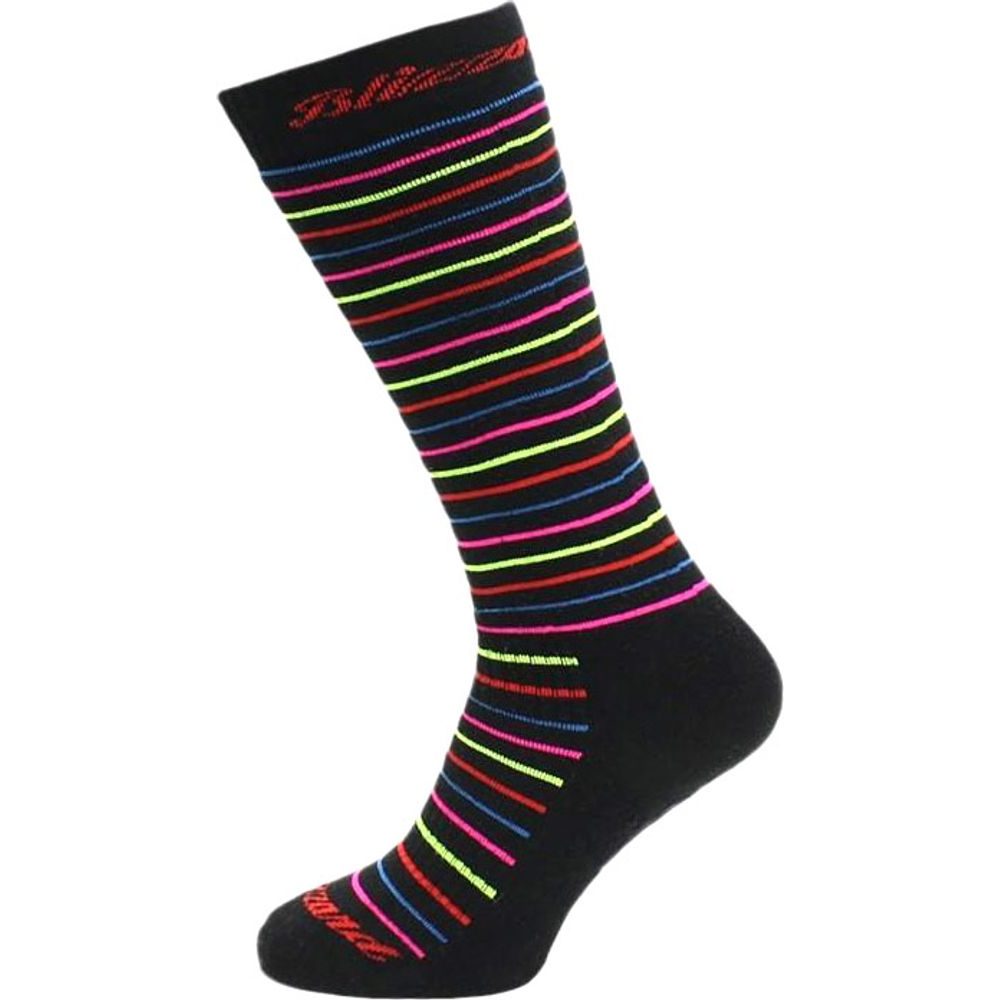 Viva Allround ski socks junior, black/rainbow stripes