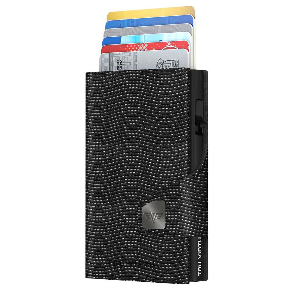Wallet Click & Slide - leather Black Lizzard